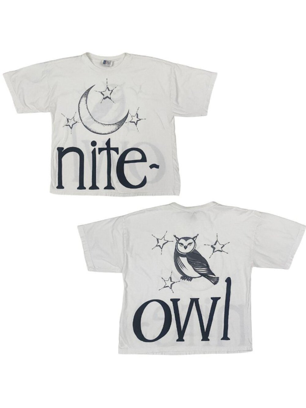 vintage 90's night owl 100% cotton graphic tee